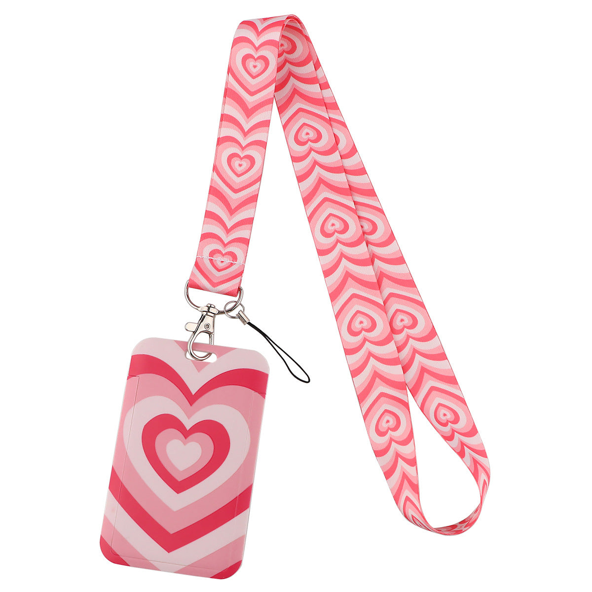 Wholesale Heart-shaped Love Mobile Phone Strap Meal Card Bus Access Control Work ID Brand Hard Shell Card Holder